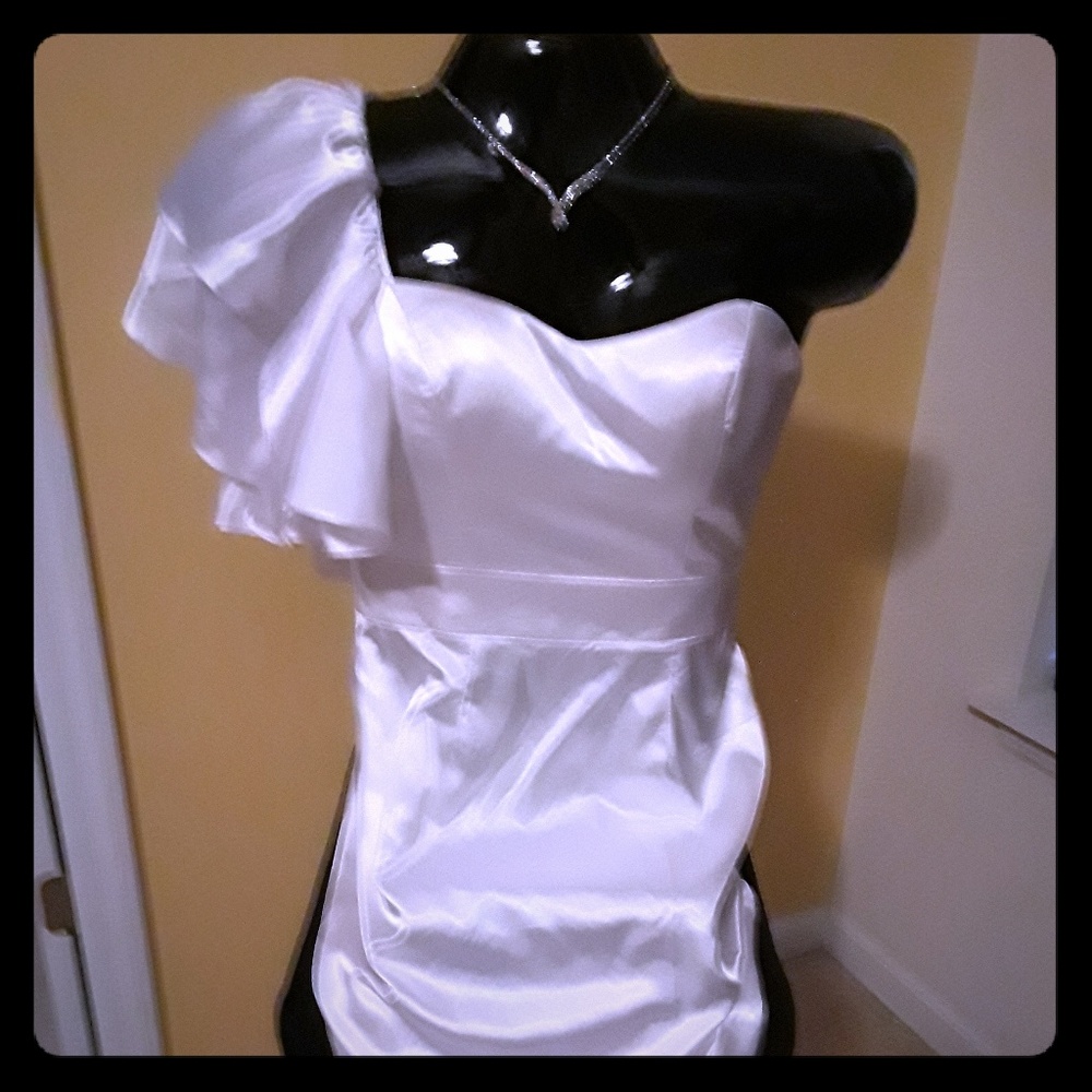 It's All White Satin Dress
